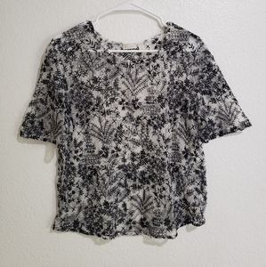 Sheer Floral Mesh top (fits up to M)
